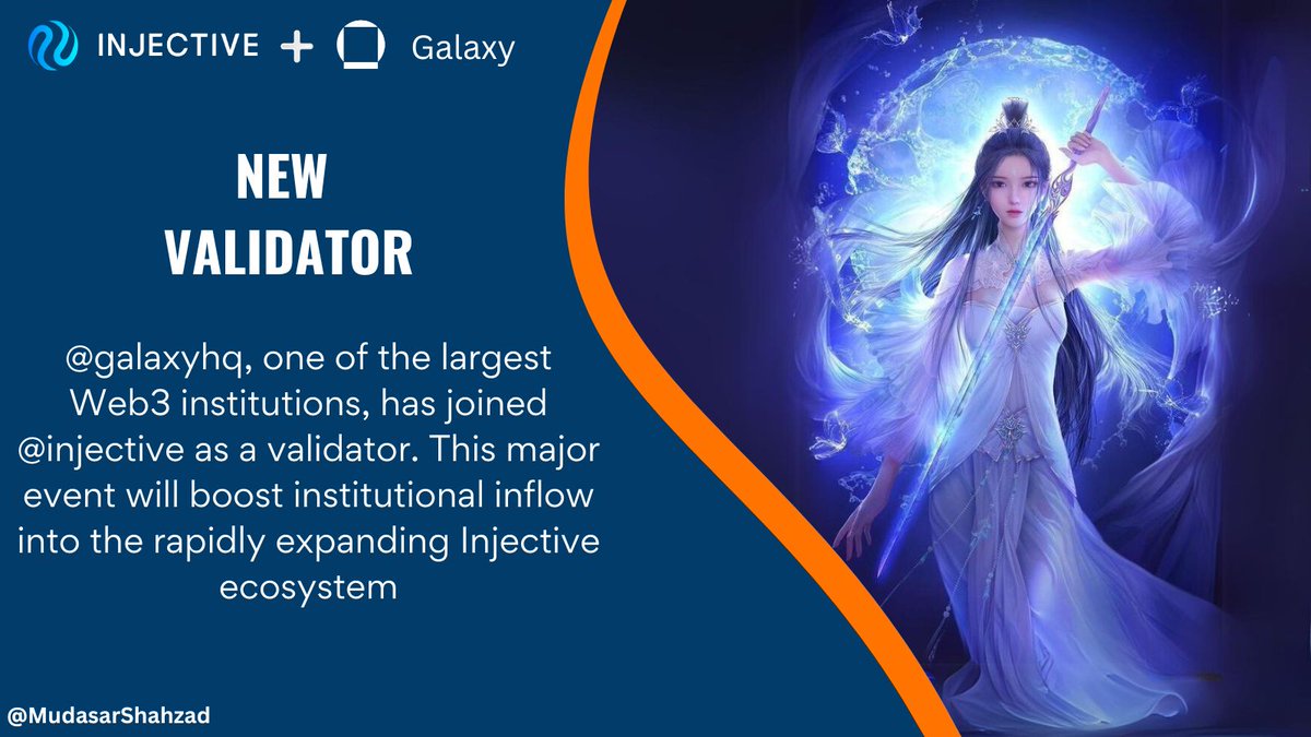MudasarShahzad's tweet image. 🔥 New Validator Alert! 🔥

@galaxyhq, one of the largest Web3 institutions, has joined @injective as a validator. This major event will boost institutional inflow into the rapidly expanding Injective ecosystem.

#Injective $INJ #Web3 #Galaxy