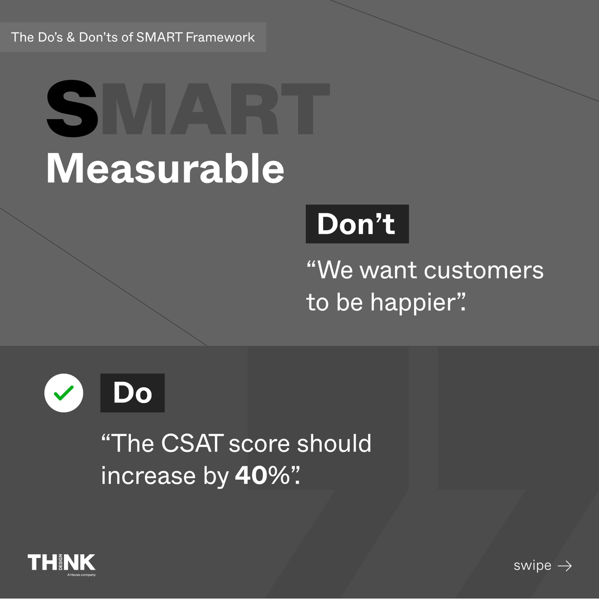 thinkdotdesign's tweet photo. This week, we’re taking a look at a few simple yet critical do’s and don’ts help stakeholders, designers, and developers create concise, actionable, and realistic design goals for any project.

#ux #ui #uiuxdesign #designframework #businessframework #goalsetting #smartgoals https://t.co/MZ5wkD1mTW
