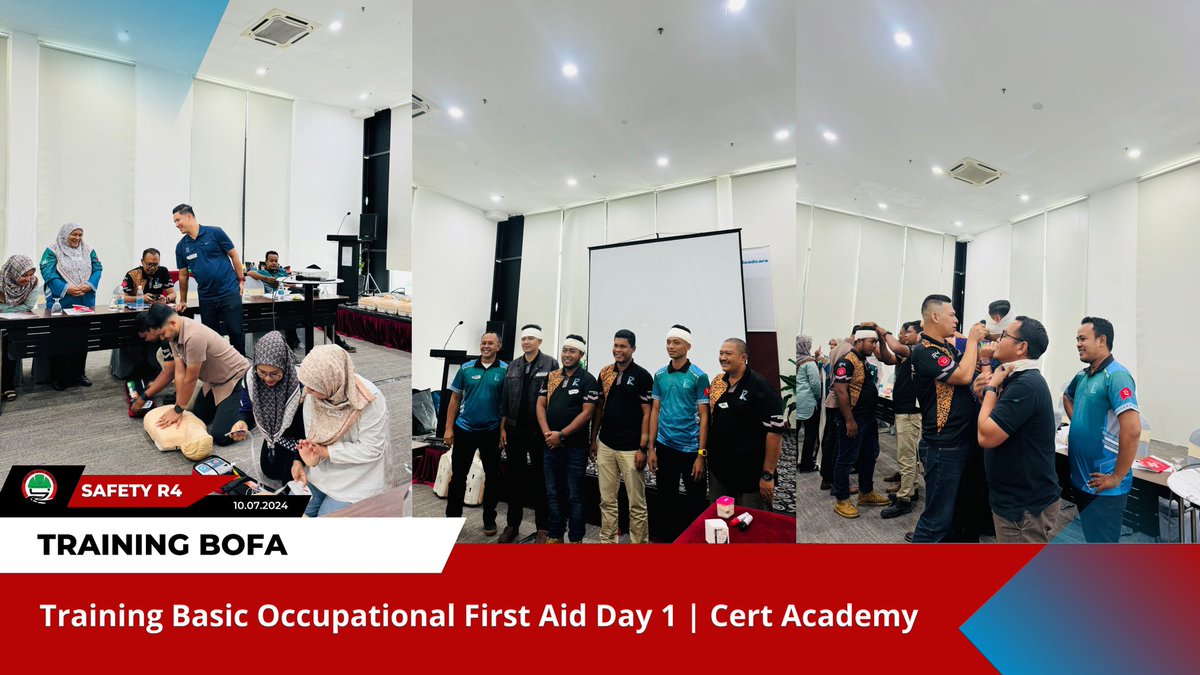 BE A LIFESAVER, LEARN FIRST AID ⛑️

TRAINING BASIC OCCUPATIONAL FIRST AID (BOFA) | HARI PERTAMA - CERT ACADEMY

TARIKH : 10/07/2024
LOKASI : H ELITE DESIGN HOTEL, KOTA BHARU

PESERTA : 31 ORANG STAF

#TowardsSafetyCulture
<a href="/Roadcare_Kelntn/">ROADCARE WILAYAH KELANTAN</a> 
<a href="/RC_KBharu/">Roadcare K. Bharu</a>
<a href="/RC_KKrai/">Roadcare Kuala Krai</a> 
<a href="/RC_GMusang/">Roadcare Gua Musang</a>