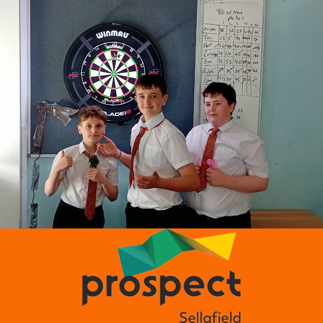 We recently received Community funding worth £200 from the Prospect Union, Sellafield Ltd branch, which supplied  darts equipment for the school darts club. This included a board, surround, Corona light and darts mat.
Many thanks to Prospect Union for their generous donation.