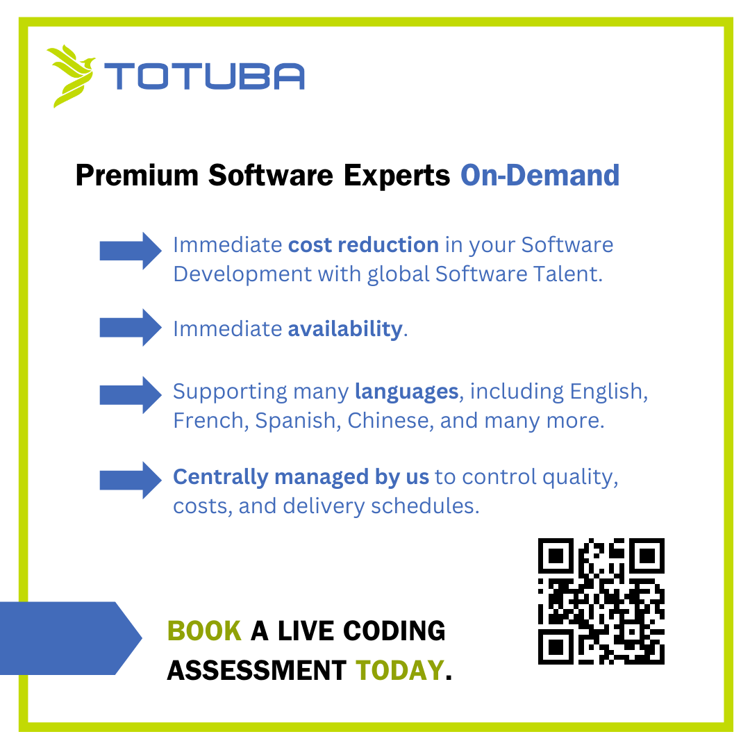 totuba_ltd's tweet image. On-demand access to the world&apos;s best software experts. Paid only when you approve their work. Focusing on your needs, flexible, no lock-in contracts and commitments. Email: inquiry@totuba.com, WA: ow.ly/aOtm50Sybqq. Hire us for a 40-hour-trial. #softwareondemand