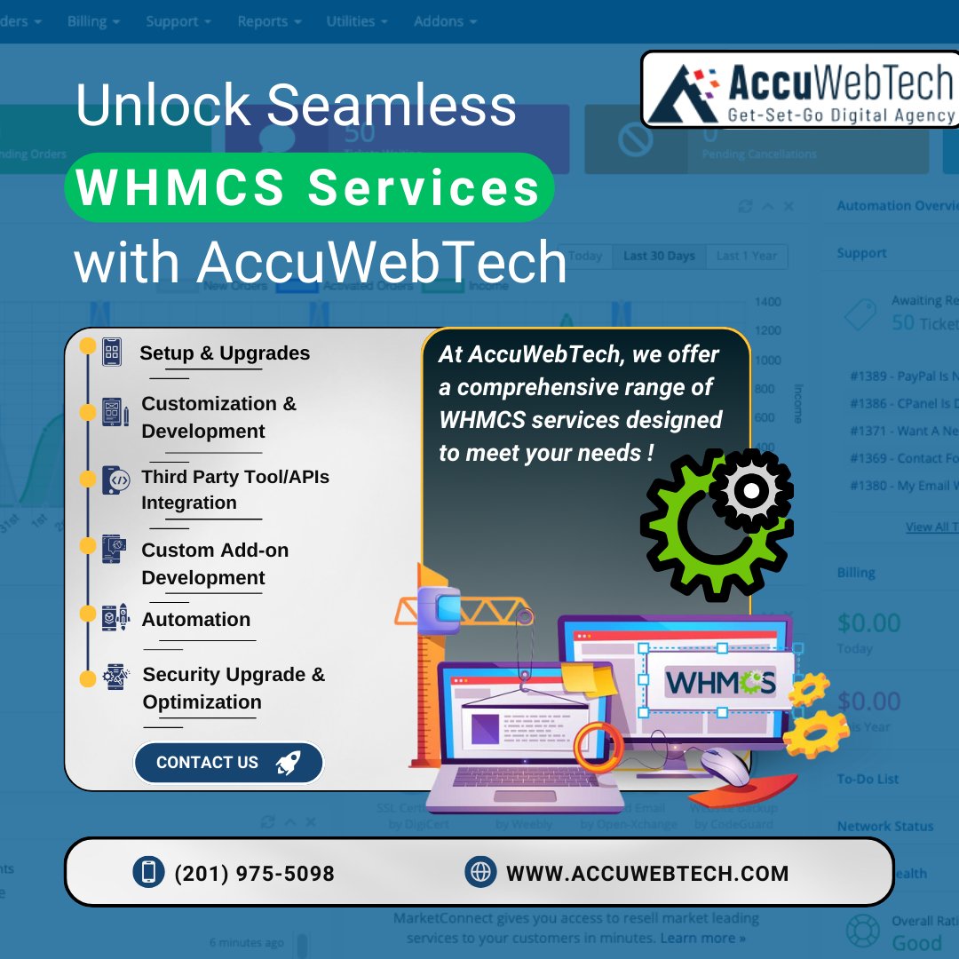 accu_web_tech's tweet image. Unlock the full potential of your hosting business with WHMCS solutions by AccuWebTech! 🚀
✅ Learn more and take your business to the next level – visit our website now! 💻
accuwebtech.com/hire-developer…
.
.
#accuwebtech #WHMCSIntegration #WHMCS #WebHosting #BillingSystem