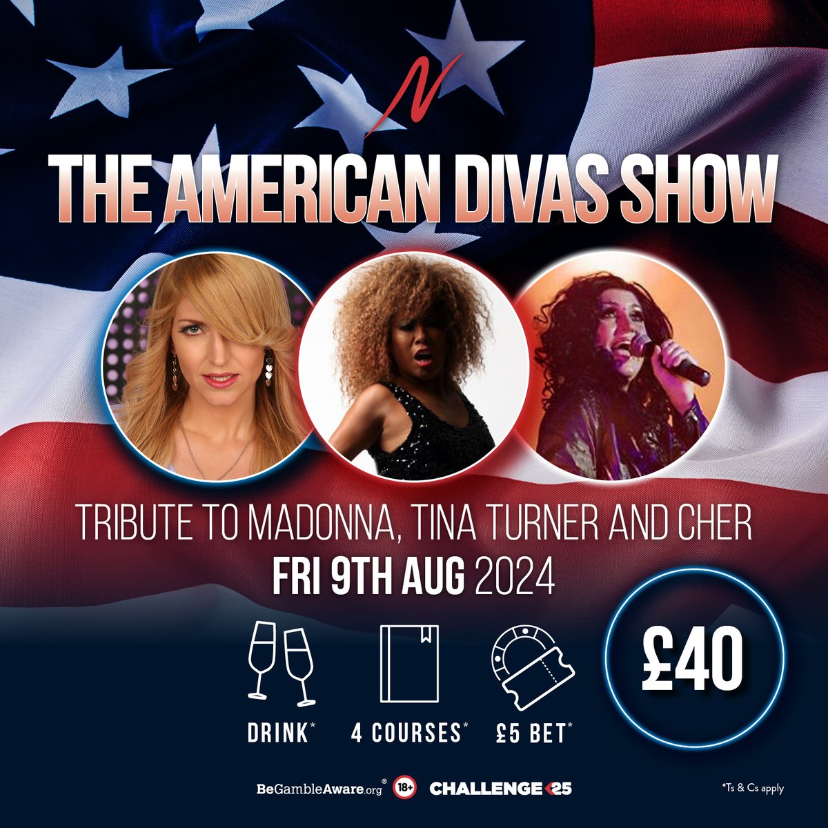 The one month countdown is on 👀 🎤 

Get ready to groove with the three greatest! Limited tables are still available for our American Divas Show ✨ 

Three legends, one night - Book now:
tinyurl.com/y7vr32xe