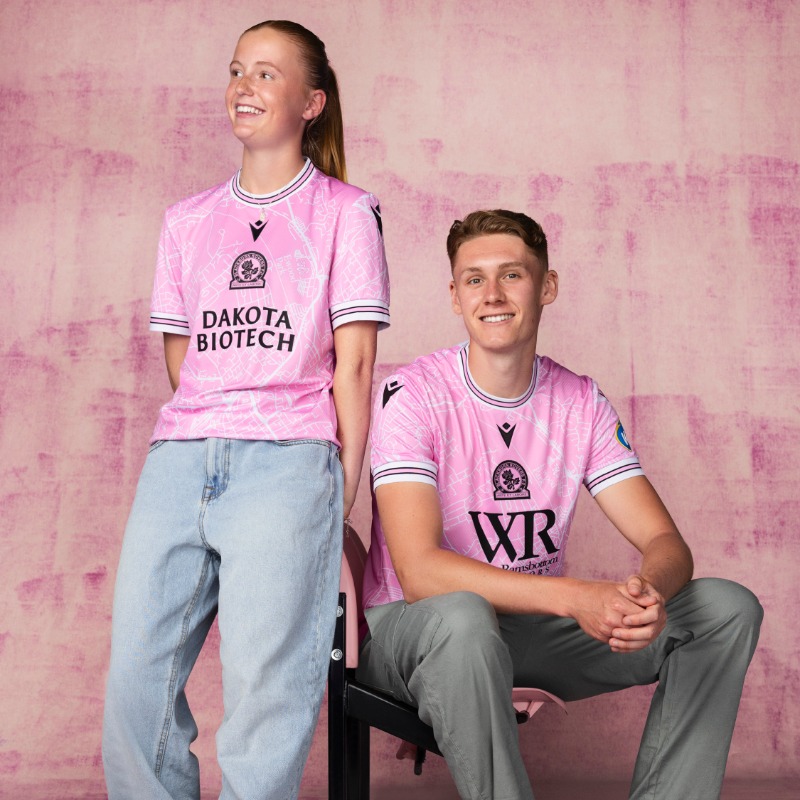 Rovers's tweet photo. We are delighted to reveal our new third kit for the 2024-25 campaign! 😍

🗺️ Inspired by our great town and our people, the vibrant pink kit depicts a map of our town, with Ewood Park at the heart marked by a Lancashire rose 🌹

@MacronSports | @WRSolicitors | #Rovers 🔵⚪️