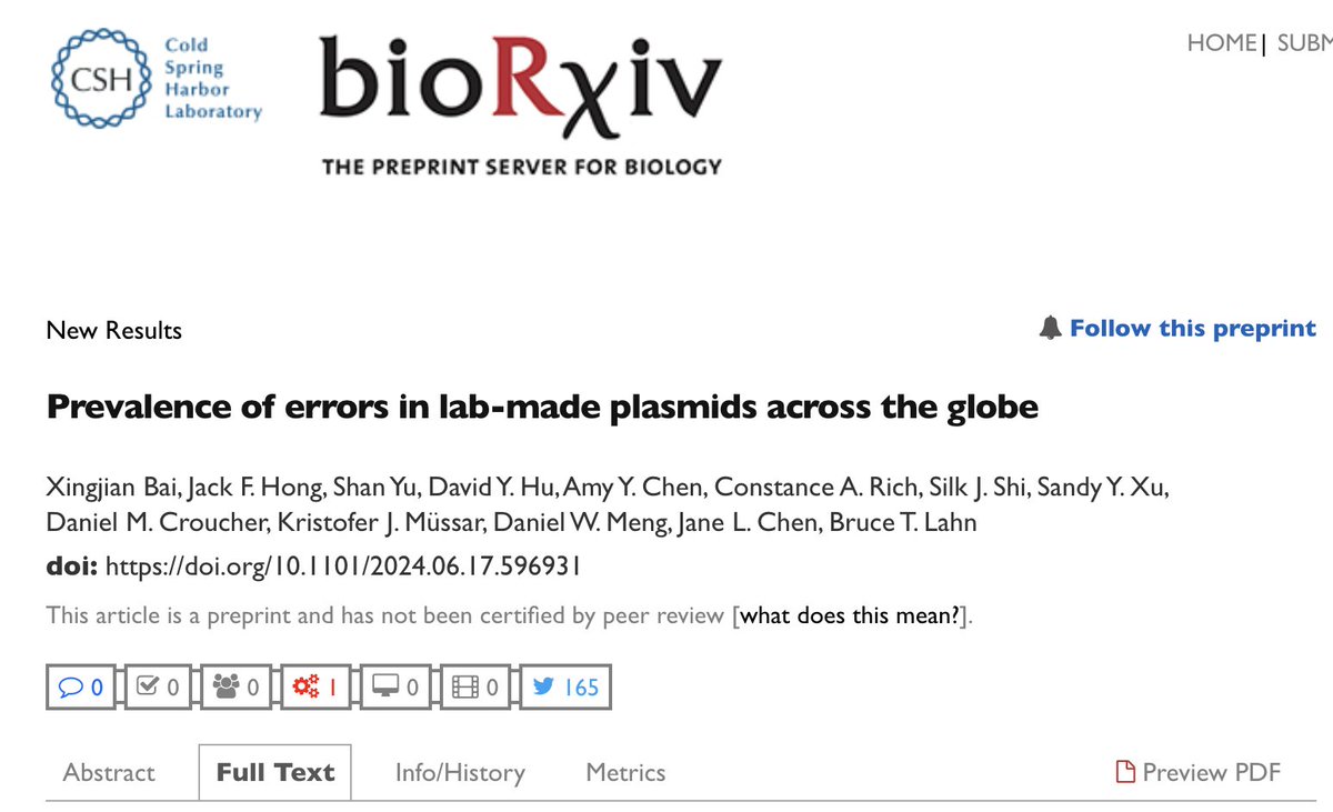 Unveil Bio (@unveilbio) on Twitter photo A shocking study published by the folks at <a href="/VectorBuilder/">VectorBuilder</a>:
45-50% of lab-made plasmids have undetected design and/or sequence errors!
Talk about the importance of Whole Plasmid Sequencing!
Visit eu1.hubs.ly/H0b8yPz0 to learn more.
eu1.hubs.ly/H0b8zl_0 A shocking study published by the folks at <a href="/VectorBuilder/">VectorBuilder</a>:
45-50% of lab-made plasmids have undetected design and/or sequence errors!
Talk about the importance of Whole Plasmid Sequencing!
Visit eu1.hubs.ly/H0b8yPz0 to learn more.
eu1.hubs.ly/H0b8zl_0