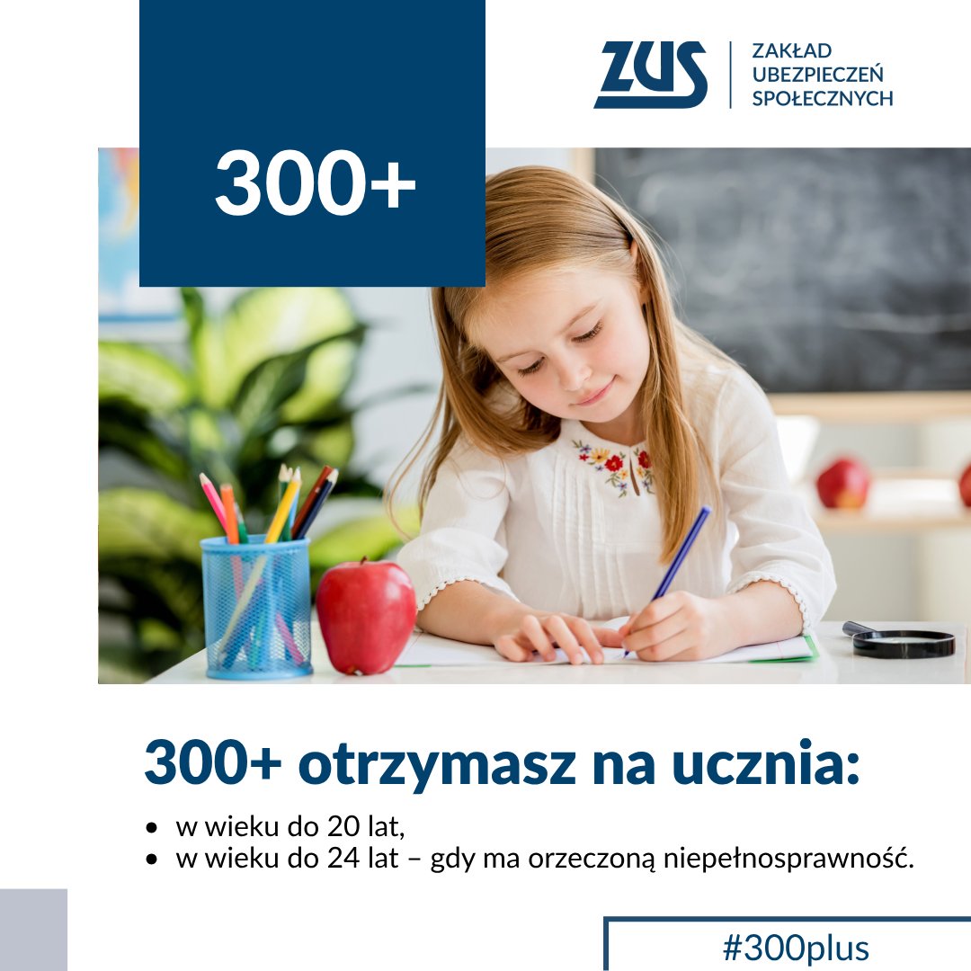 zus_pl's tweet photo. 📚 Świadczenie #DobryStart #300plus dofinansowuje zakup wyprawki dla uczniów szkół.
❌ Dziecko, które chodzi do "zerówki" (nawet w #szkoła), nie ma prawa do #świadczenia➡️ nie jest uczniem.
❌ Z #300plus nie korzystają również studenci.
Więcej o świadczeniu "Dobry Start"⬇️
https://t.co/H0CrjqsmX2