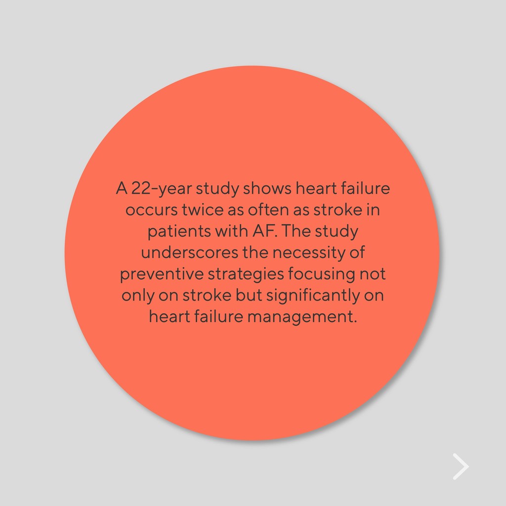 Cardio_One's tweet image. Did you know? Heart failure is twice as likely as stroke in patients with atrial fibrillation.

A 22-year study highlights the need for prevention and early intervention for both stroke and heart failure. Monitor and manage your heart health.