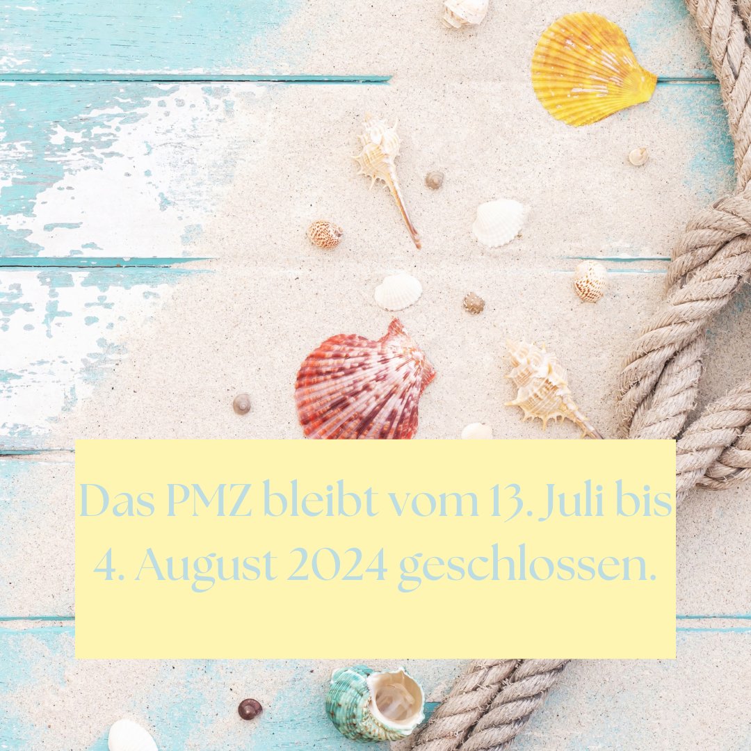Das Pädagogische Medienzentrum (PMZ) macht vom 13. Juli bis 4. August 2024 Sommerferien. Ab dem 5. August 2024 haben wir wie gewohnt von 9.00-18.00 Uhr geöffnet und freuen uns über deinen Besuch.

#sommeröffnungszeiten #betriebsferien #pmzgeschlossen #sommerferienluzern