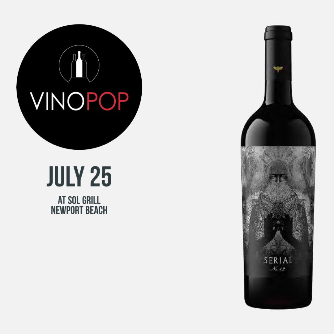 #Orangecounty #newportbeach 
Only 38 tickets! Serial Wines offers an exploration of place from different Paso Robles AVAs, district-designate, and single vineyard wines meticulously crafted to capture the unique characteristics of its origin.  vinopopevents.com