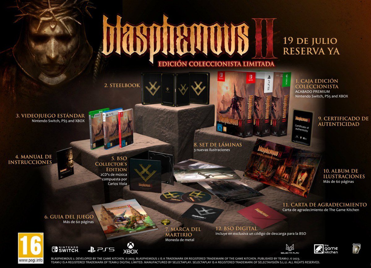 Kurusonna's tweet photo. 📢🔥BOOOOM🔥
Es un inmenso placer anunciaros que una servidora no solo ha trabajado en el MANUAL OFICIAL de Blasphemous II, sino también en la GUÍA OFICIAL 🙌🏻.

Quiero dar las gracias a todos los implicados por haber confiado en mí para este proyecto y edición ULTRA 🔝🫶🏻 ha salido espectacular todo.
#Blasphemous #Blasphemous2
