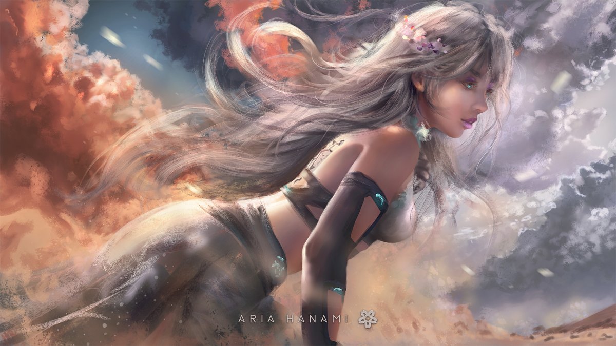 AriaHanami's tweet photo. Sandstorm 3 🌪️
...in the end I have the feeling of being truly alive and can hardly wait for all the things that are yet to come.

This is the last part of this #artwork series. This time I'm really happy with the result. https://t.co/rSwB3ljF2i