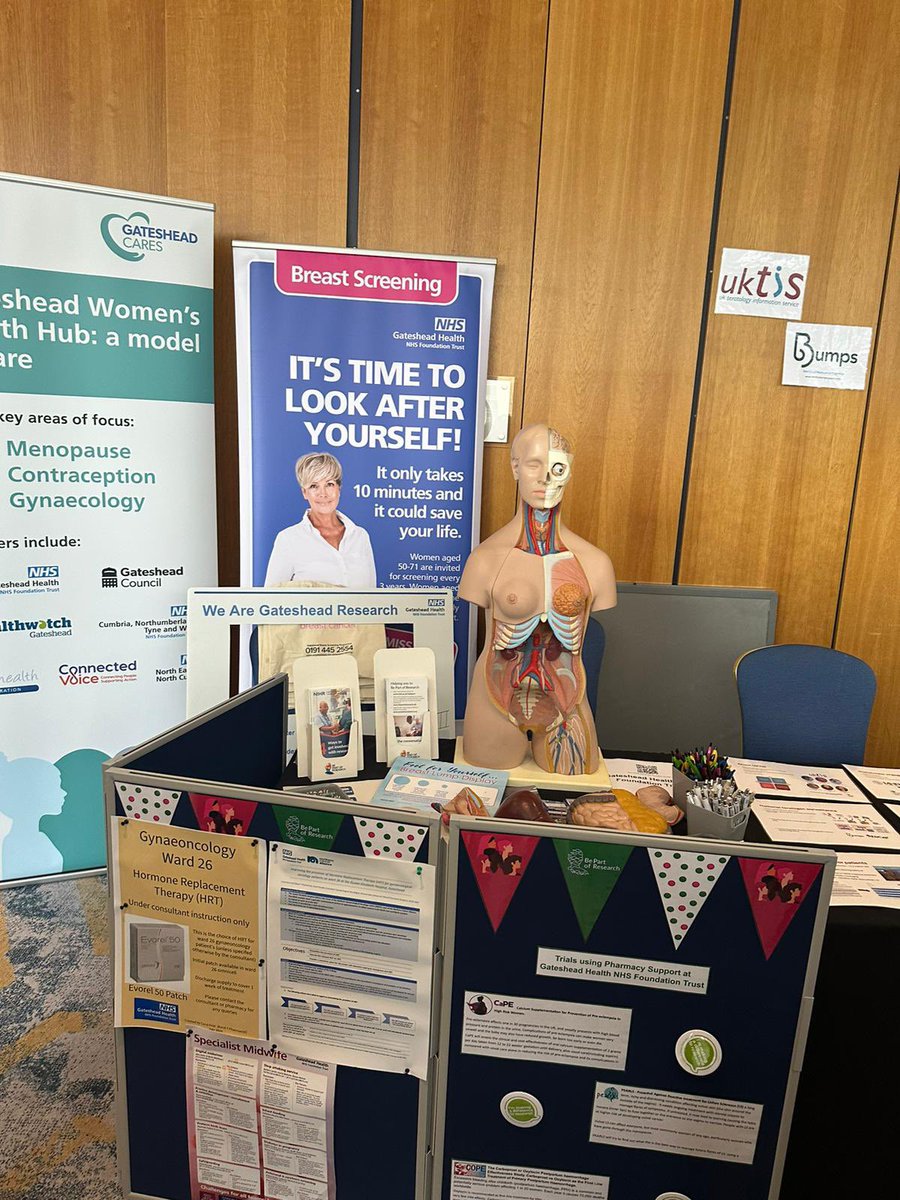 Today <a href="/PharmacyQeh/">QEHPharmacy</a> <a href="/Gateshead_NHS/">Gateshead Health NHS Foundation Trust</a> are at <a href="/GtNorthPharmRes/">Great North Pharmacy Research Collaborative</a> showcasing our amazing women - women’s’ services, staff and networks! Come and visit us! 💚💙