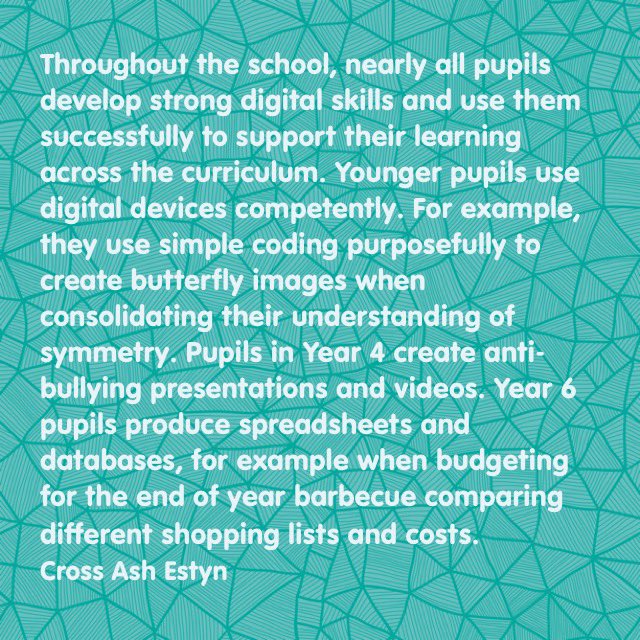 Value Added Ed (@valueaddeded) on Twitter photo Congratulations to all the staff <a href="/CrossAshPrimary/">Cross Ash Primary</a> on your amazing Estyn report 👏🏻👏🏻👏🏻
estyn.gov.wales/system/files?f… Congratulations to all the staff <a href="/CrossAshPrimary/">Cross Ash Primary</a> on your amazing Estyn report 👏🏻👏🏻👏🏻
estyn.gov.wales/system/files?f…