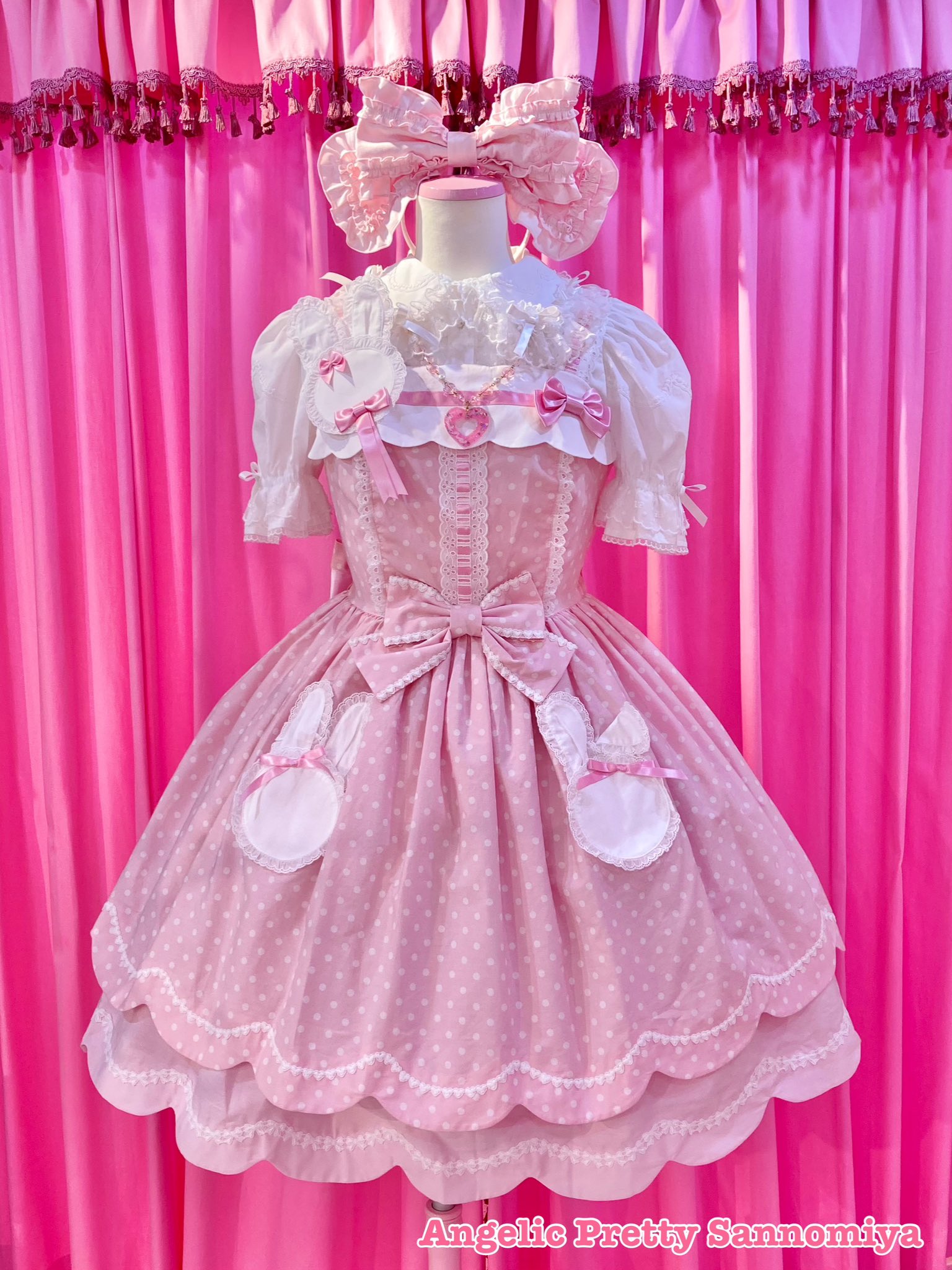 うさぎちゃんポッケ　ヘッドドレス Angelic Pretty - うさぎちゃんポッケジャンパースカート&ヘッド