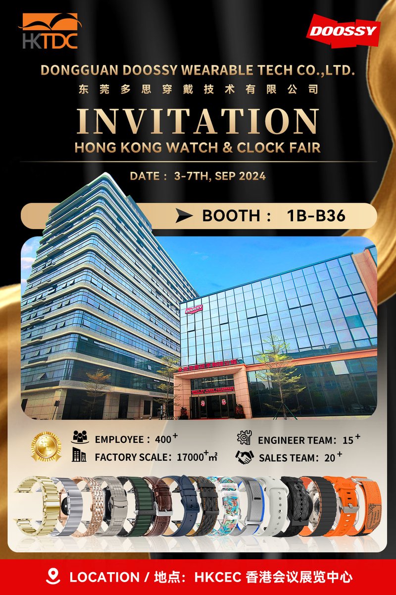 Doossy1's tweet photo. Welcome to meet us at the Watch &amp; Clock fair in Hongkong, 3-7th Sept 2024, our Booth No. 1B-B36!!! 😎 https://t.co/iz5ScUGeUF