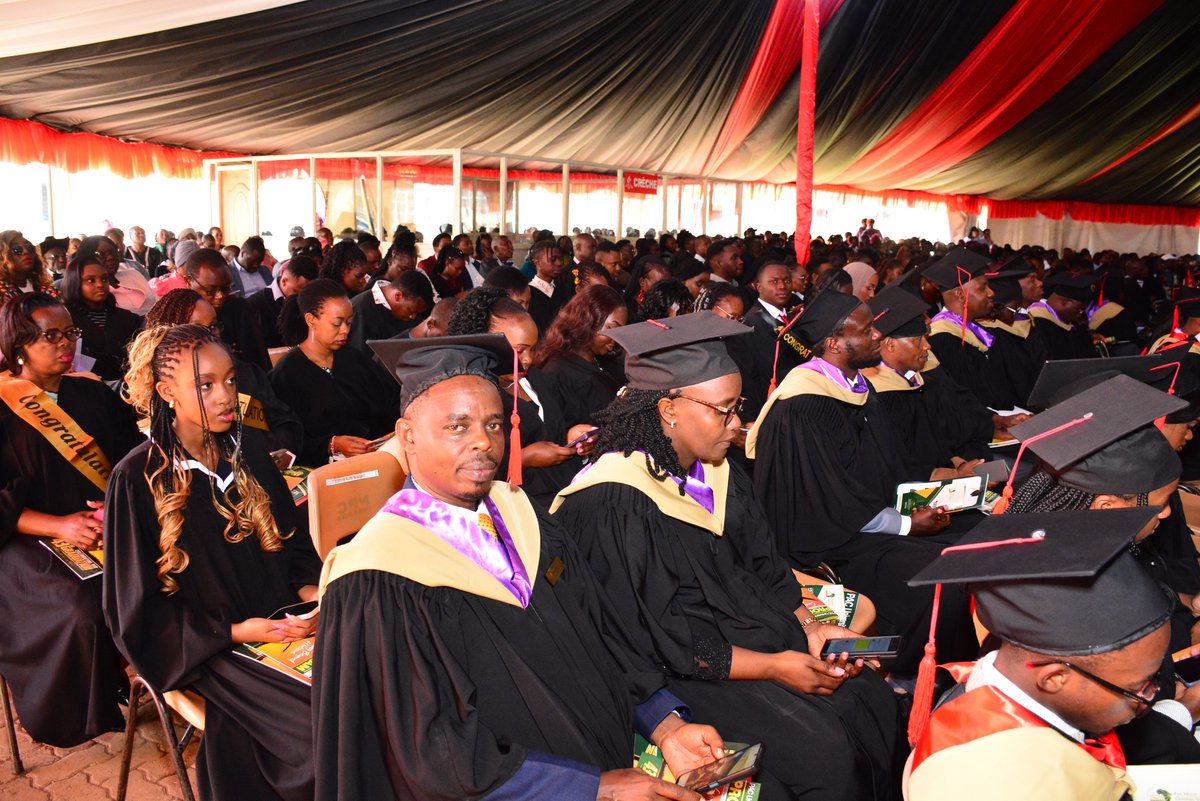 PACUniversityKE's tweet photo. Happening Now: Graduands eagerly following the graduation ceremony, which is now in full swing. 
Congratulations, class of 2024. 
https://t.co/fSnpxrgNF4
#PACGraduation #43rdGraduation https://t.co/Vb31nnFZkO