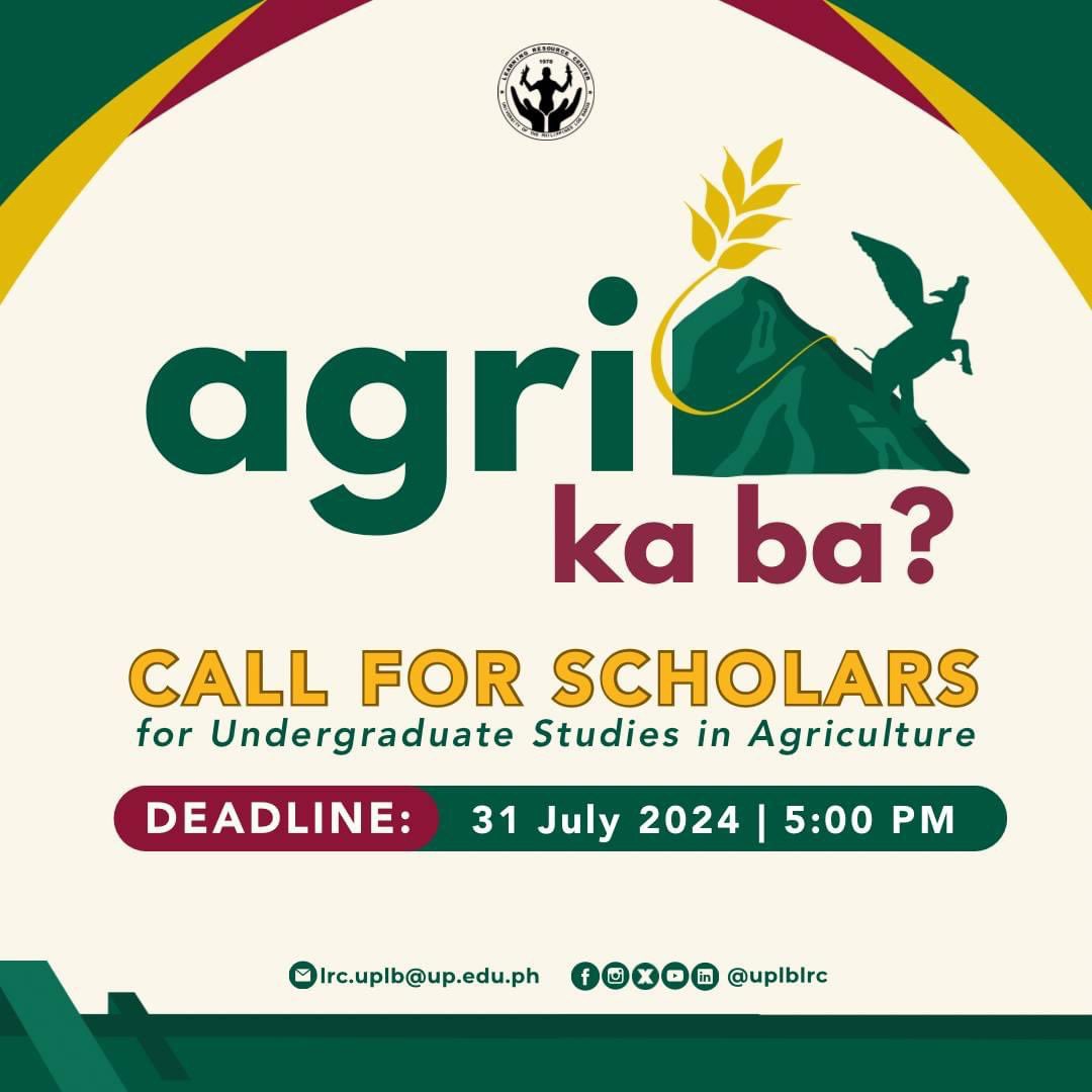 yelenaplays's tweet photo. 📢 BATCH 2 ng Agricultural and Rural Development Scholarship (ARDS) Plus+ Program! ✨

#UPLB #Scholarship #Agriculture #RuralDevelopment #scholarshipopportunity https://t.co/IWmY6IeoWz
