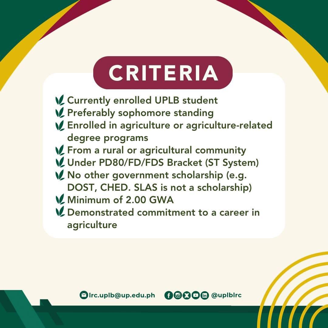yelenaplays's tweet photo. 📢 BATCH 2 ng Agricultural and Rural Development Scholarship (ARDS) Plus+ Program! ✨

#UPLB #Scholarship #Agriculture #RuralDevelopment #scholarshipopportunity https://t.co/IWmY6IeoWz