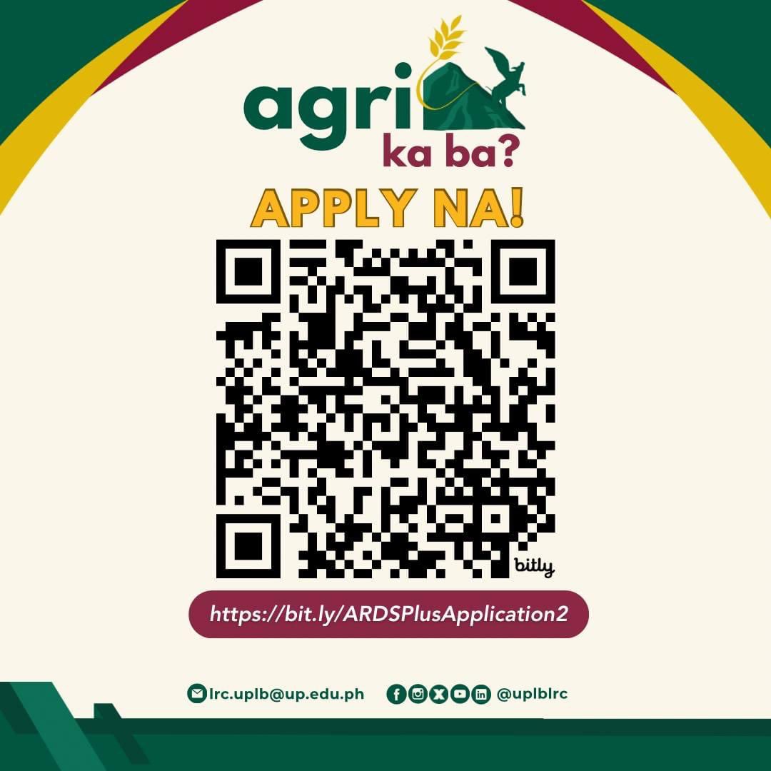 📢 BATCH 2 ng Agricultural and Rural Development Scholarship (ARDS) Plus+ Program! ✨

#UPLB #Scholarship #Agriculture #RuralDevelopment #scholarshipopportunity