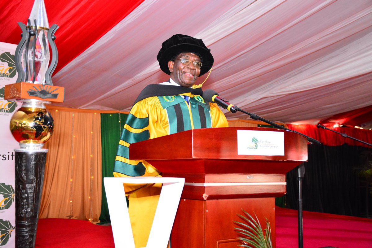 PACUniversityKE's tweet photo. Happening Now: Our Vice Chancellor, Prof. Dionysious Kiambi, gives his remarks. 
https://t.co/g5FTizdhE0
#PACGraduation #43rdGraduation https://t.co/vLf3l2hQBm