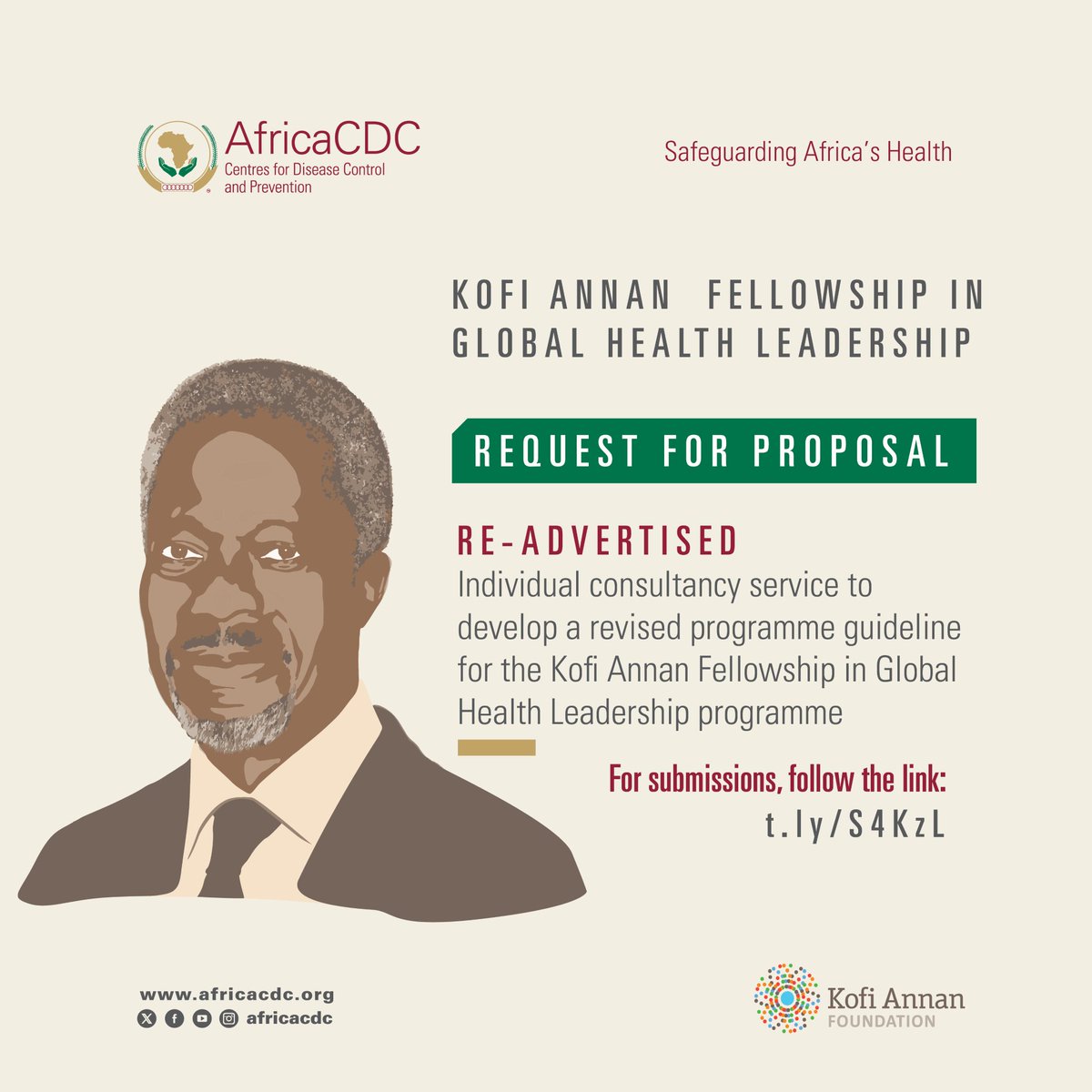 Africa CDC (@africacdc) on Twitter photo #ConsultancyOpportunity:
<a href="/AfricaCDC/">Africa CDC</a> is re-advertising the consultancy position to develop a revised programme guideline for the prestigious KOFI ANNAN Fellowship in Global Health Leadership Program.
Don't miss out on this chance to contribute to global health leadership!
Apply #ConsultancyOpportunity:
<a href="/AfricaCDC/">Africa CDC</a> is re-advertising the consultancy position to develop a revised programme guideline for the prestigious KOFI ANNAN Fellowship in Global Health Leadership Program.
Don't miss out on this chance to contribute to global health leadership!
Apply