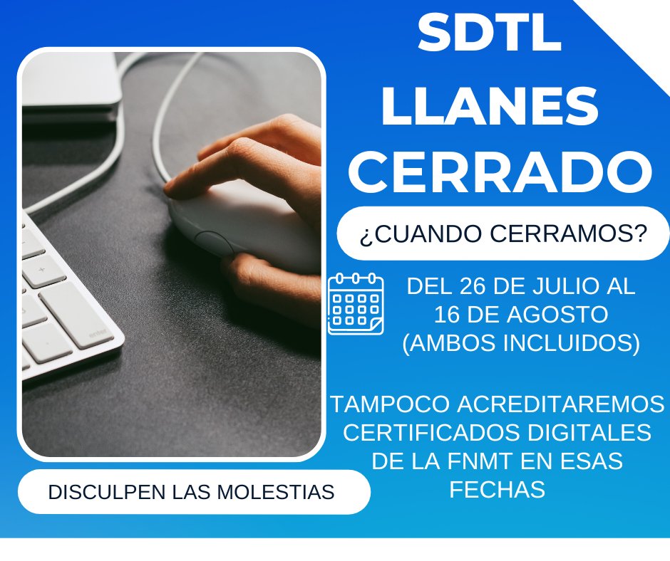 Nos vamos unos días de vacaciones, volvemos el 19 de agosto.