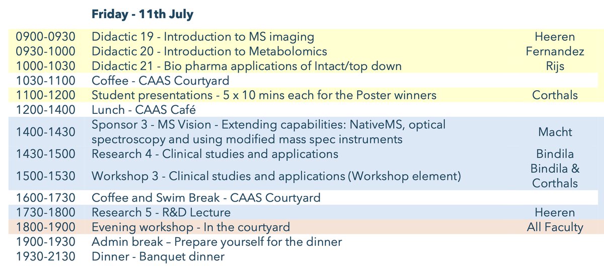 It's the last day of MSBM XVI and here is today's course load