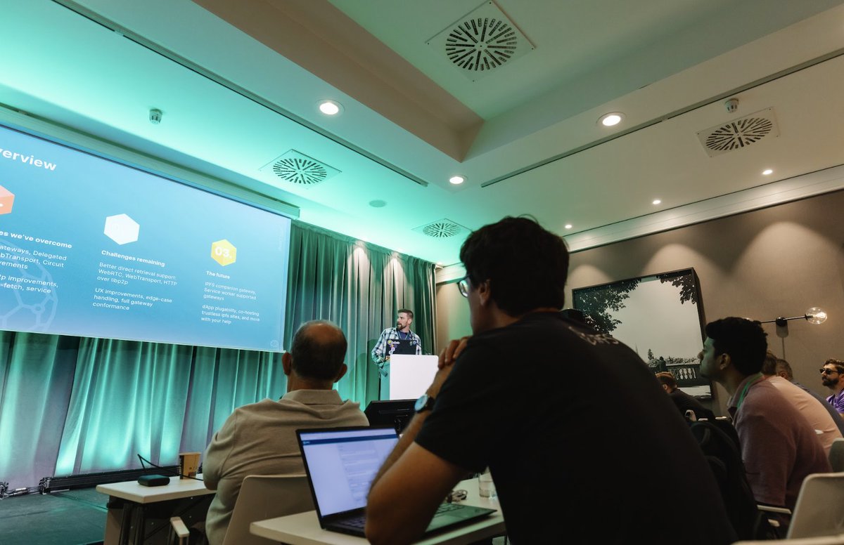 IPFS's tweet photo. π§πͺ One more day to join us at #IPFSCamp at #EthCC.
Connect with the entire IPFS community & catch day 3's lineup of startup showcases, UX & design, climate resilience & more.
There's still time to get tickets π
https://t.co/XgoumP1XY2 https://t.co/zGFeDU54eI