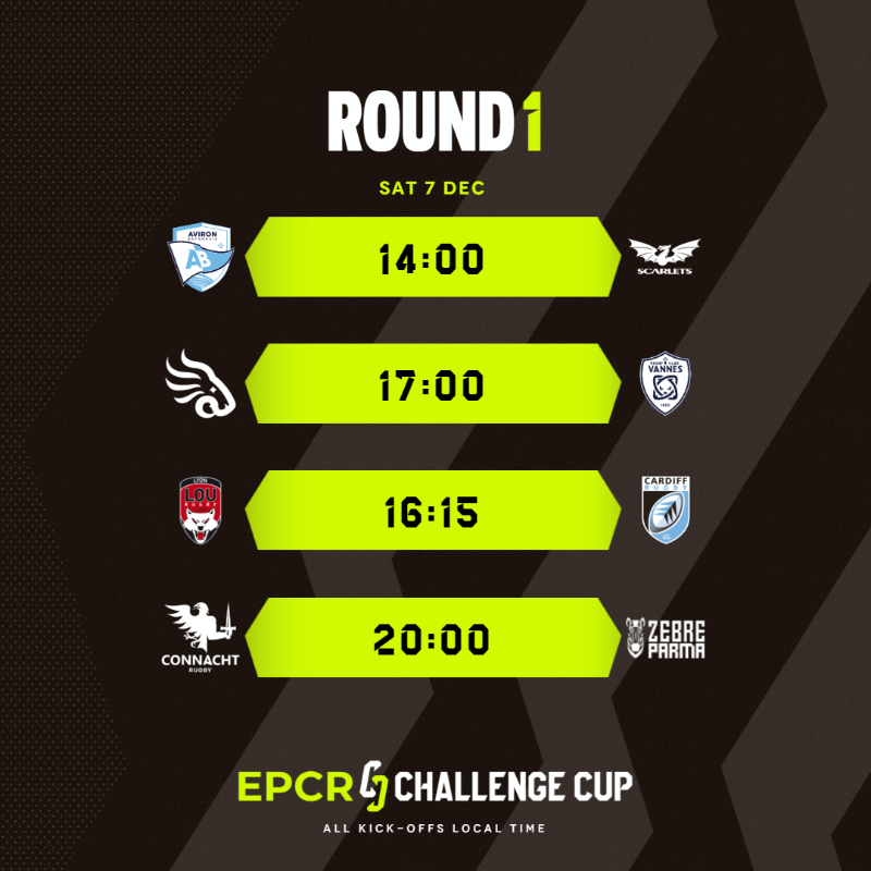 ChallengeCup_'s tweet photo. 🚨 FIXTURE ANNOUNCEMENT 🚨
 
Here are the 2024/25 #ChallengeCupRugby kick-off times ✨
 
Which games will you be travelling to?
