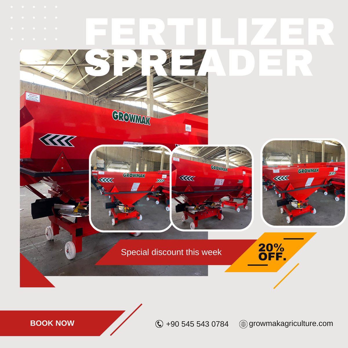 GrowmakA's tweet photo. Fertilizer Spreader

Our company is a manufacturer of agricultural machinery.
400-1500 LT Double or Single Disc Fertilizer Spreader
Static Paint and Stainless Disc

#agriculture #agriculturalmachinery #agriculturelife #tractor #farmer #manufacturing #farmmachinery #fertilizer https://t.co/daF8SSKIQh