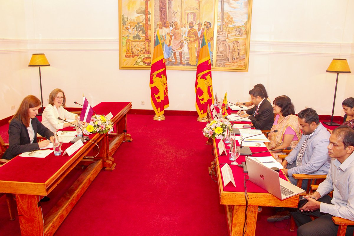 MFA SriLanka 🇱🇰 (@mfa_srilanka) on Twitter photo Sri Lanka and Latvia successfully convened inaugural bilateral consultations on 10 July 2024 Co-Chaired by Yasoja Gunasekera, Additional Secretary/West of the <a href="/MFA_SriLanka/">MFA SriLanka 🇱🇰</a> and Katarina Plātere, Head of the Bilateral Relations Directorate <a href="/Latvian_MFA/">Latvian MFA 🇱🇻 | #StandWithUkraine 🇺🇦</a>.(1/2) Sri Lanka and Latvia successfully convened inaugural bilateral consultations on 10 July 2024 Co-Chaired by Yasoja Gunasekera, Additional Secretary/West of the <a href="/MFA_SriLanka/">MFA SriLanka 🇱🇰</a> and Katarina Plātere, Head of the Bilateral Relations Directorate <a href="/Latvian_MFA/">Latvian MFA 🇱🇻 | #StandWithUkraine 🇺🇦</a>.(1/2)