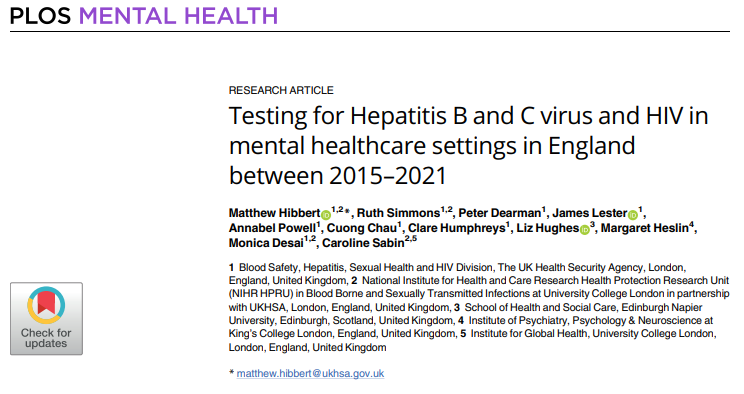 Margaret Heslin (@margaretheslin1) on Twitter photo New research out with colleagues from <a href="/UKHSA/">UK Health Security Agency</a> finds:
* 90% of BBV testing happens in inpatient settings meaning those who are never admitted are generally being missed.
* Of those who were anti-HCV positive would have benefitted from treatment, only 58% received treatment. New research out with colleagues from <a href="/UKHSA/">UK Health Security Agency</a> finds:
* 90% of BBV testing happens in inpatient settings meaning those who are never admitted are generally being missed.
* Of those who were anti-HCV positive would have benefitted from treatment, only 58% received treatment.