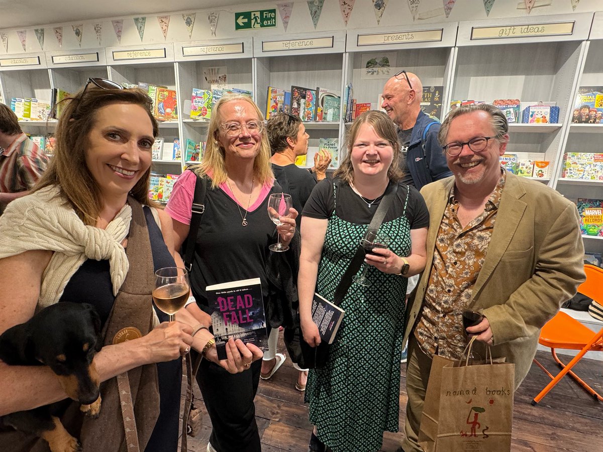 TheBlakeMara's tweet image. Wonderful evening at @AKTurnerauthor’s launch of the new #CassieRaven book, #DeadFall (which was dog friendly- bonus!). Can’t wait to get started on this one!