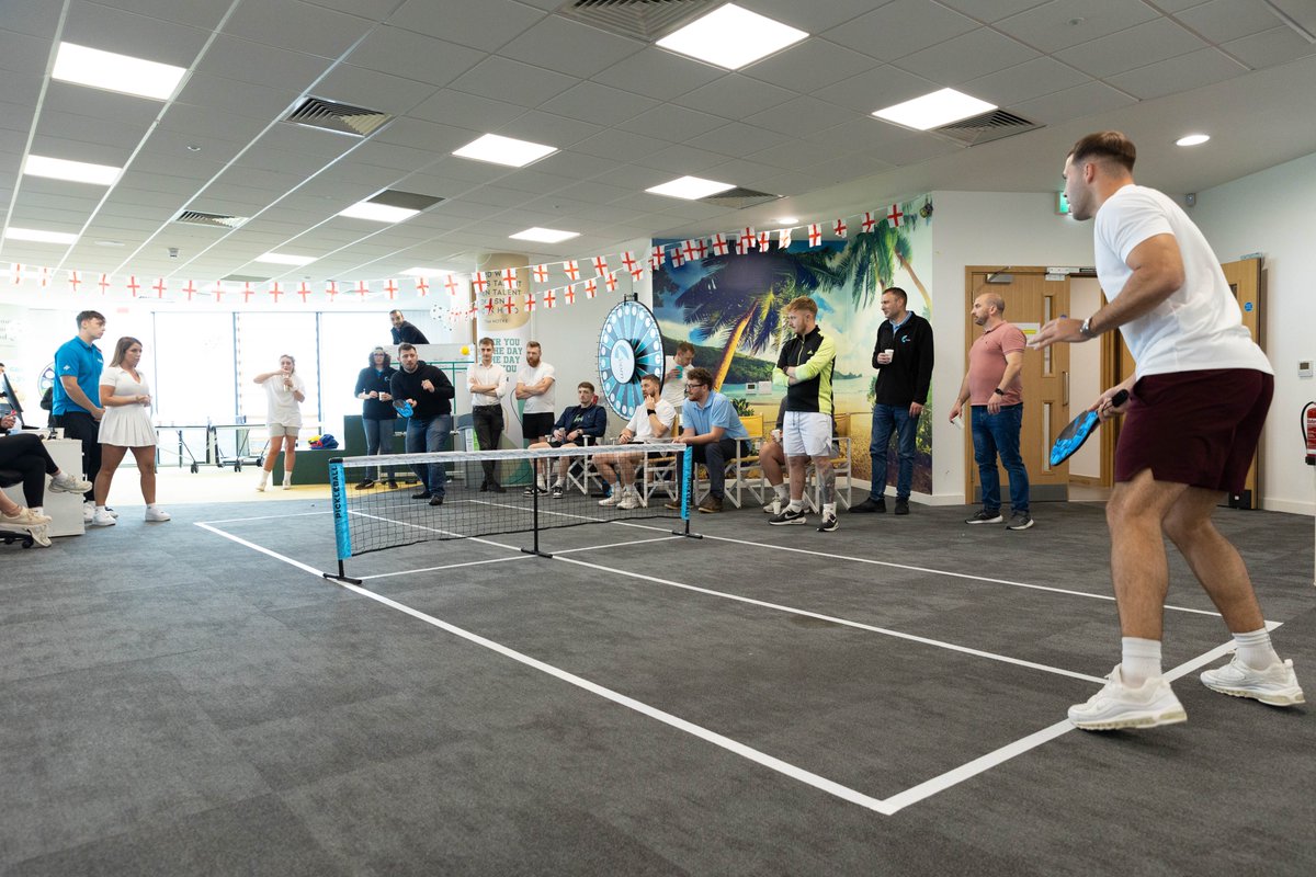 To celebrate Wimbledon, our Telemarketing team wore their sports kit and took part in an event that we could fit in the office – pickleball! 🎾

The floor is also still covered in England flags as we continue to cheer on the Three Lions and wish them luck in Sunday’s final! ⚽