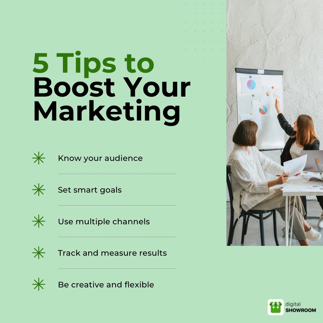 Elevate your business with these essential marketing tips! Boost your reach, engage your audience, and drive sales 🚀📈 

#digitalshowroom #ecommerce #smallbusiness #marketing #tips