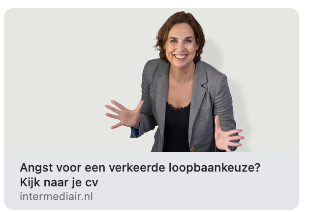 Jolan Douwes (@jolandouwes) on Twitter photo Tom (45) heeft grote moeite met het nemen van beslissingen over zijn loopbaan. Hij blijft maar wikken en wegen, bang dat hij de verkeerde keuze maakt. In <a href="/Intermediair/">Intermediair</a> bespreekt loopbaancoach <a href="/MapOberndorff/">Map Oberndorff</a> wat hem kan helpen zijn angst te beteugelen.
intermediair.nl/werk-en-carrie… Tom (45) heeft grote moeite met het nemen van beslissingen over zijn loopbaan. Hij blijft maar wikken en wegen, bang dat hij de verkeerde keuze maakt. In <a href="/Intermediair/">Intermediair</a> bespreekt loopbaancoach <a href="/MapOberndorff/">Map Oberndorff</a> wat hem kan helpen zijn angst te beteugelen.
intermediair.nl/werk-en-carrie…