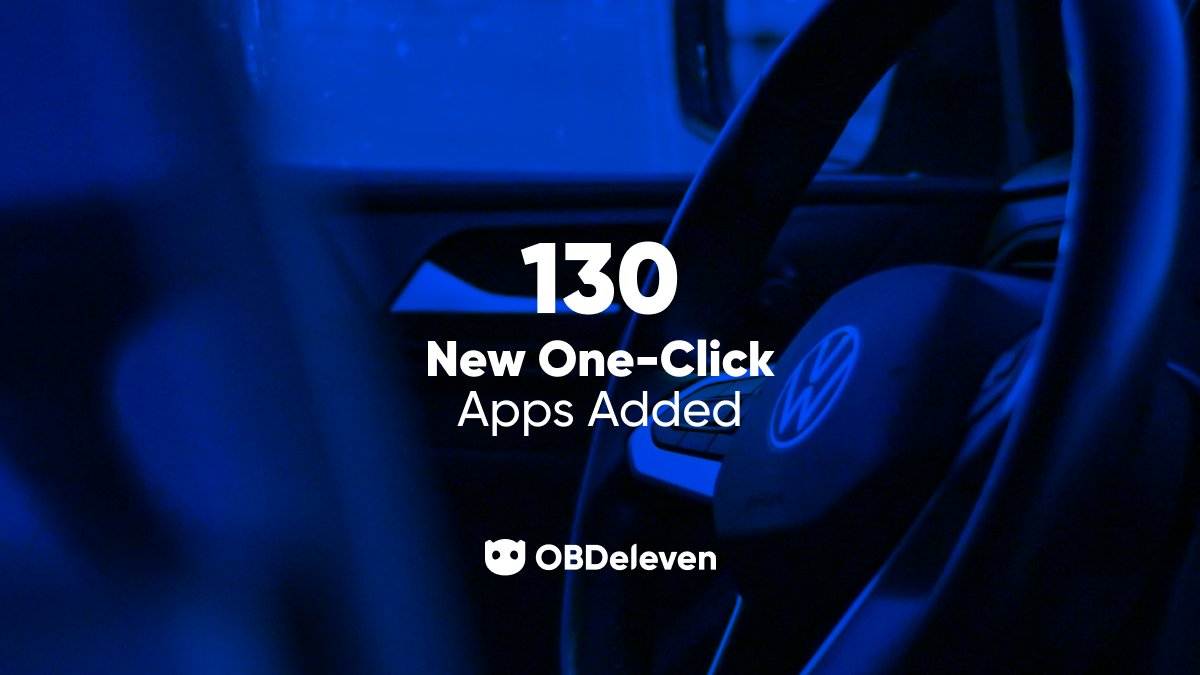 OBDeleven's tweet image. 130 new One-Click Apps just arrived for you - to customize and upgrade your Volkswagen Group (VAG) or BMW Group cars 🚀

Check out what&apos;s new here 👉 l8r.it/P6nE 

#OBDeleven #OneClickApps #carcustomizations