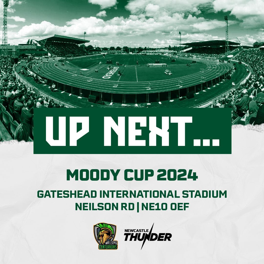 𝗡𝗘𝗫𝗧 𝗨𝗣

Our Centurions head to the home of Newcastle Thunder on Sunday to take part in the highly anticipated Moody Cup. Bring it on!

#WallsendCenturions // #GreenAndGoldArmy