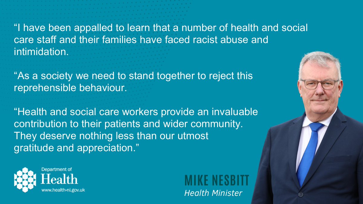 Health Minister Mike Nesbitt has condemned recent racist attacks on health and social care workers.