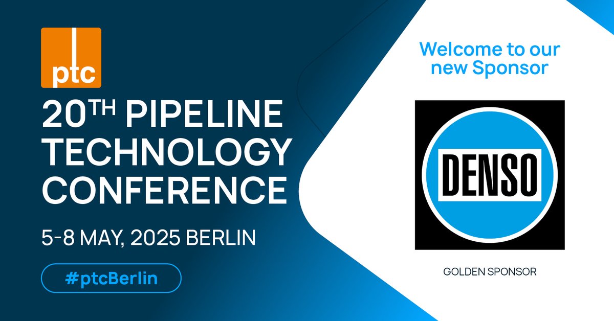 📣 Exciting Announcement: Golden Sponsor DENSO

We are thrilled to announce that Denso has joined us as a Golden Sponsor for the 20th Pipeline Technology Conference!

Learn more: pipeline-conference.com/companies/dens…

We look forward to seeing you at #ptcBerlin!

#PipelineIndustry #Pipelines