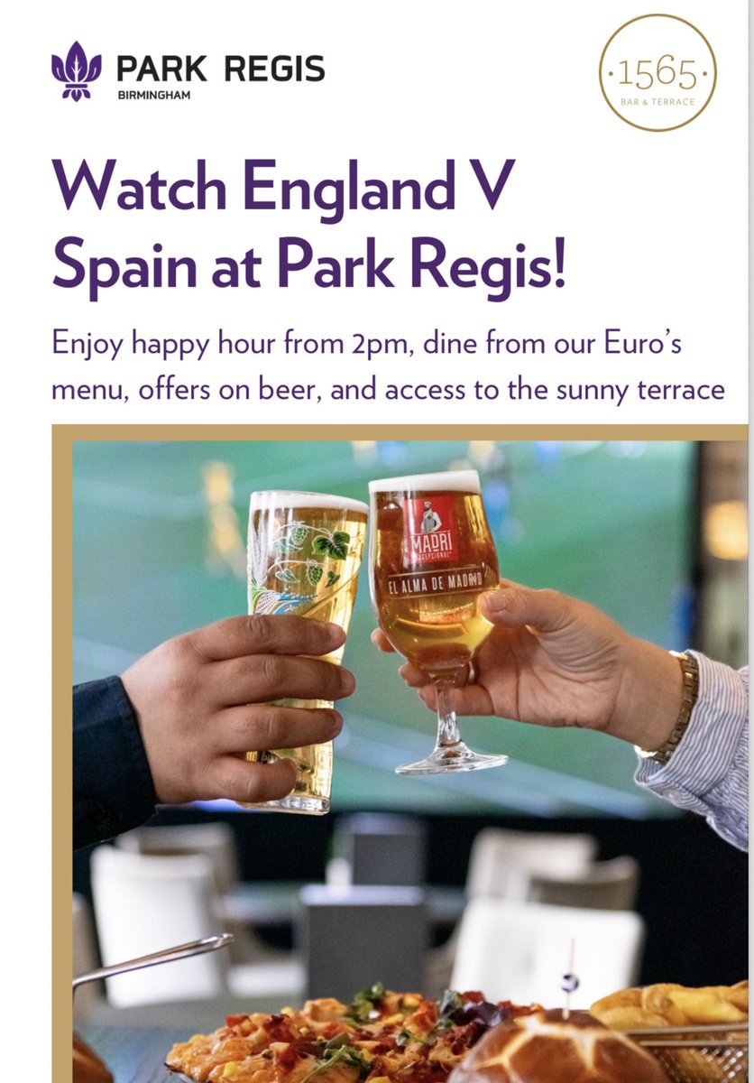 Westside BID (@westsidebid) on Twitter photo If you’re looking for somewhere to watch the Euros, <a href="/ParkRegisBirm/">Park Regis Birmingham</a> has you covered!
With their tasty euros menu, you’re guaranteed to be in for a treat.
⚽ If you’re looking for somewhere to watch the Euros, <a href="/ParkRegisBirm/">Park Regis Birmingham</a> has you covered!
With their tasty euros menu, you’re guaranteed to be in for a treat.
⚽
