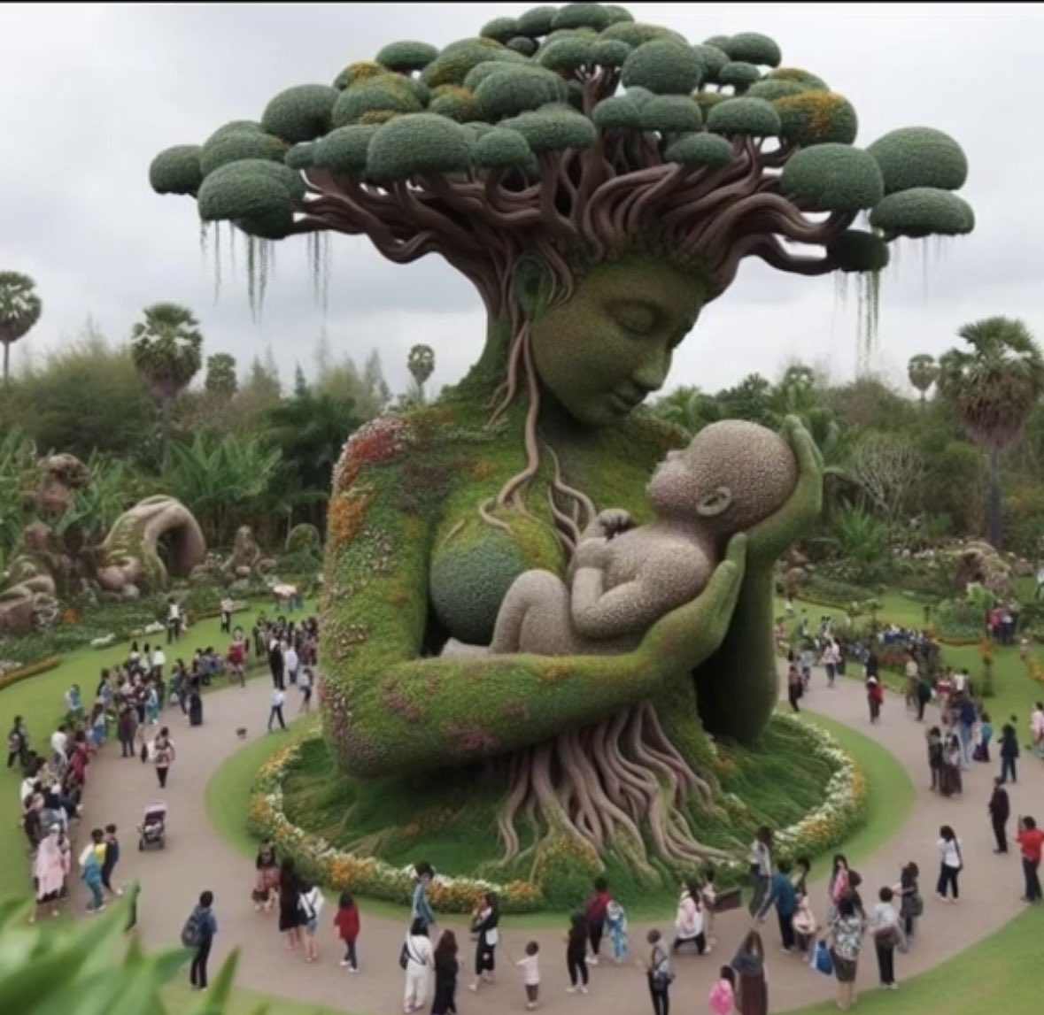 The hair reminds me of placental cotyledons. 

Image credit unknown.