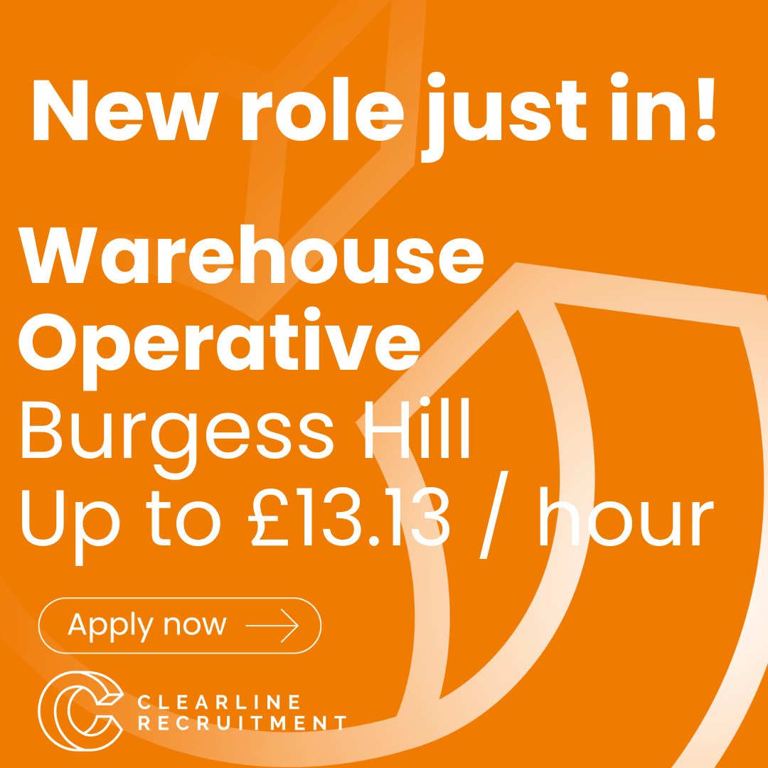 ClearLRecruit's tweet image. Warehouse Operative - Burgess Hill - Up to £13.13 per hour

Apply now - clearlinerecruitment.co.uk/job/warehouse-…

#WarehouseOperative #BurgessHill #Clearlinerecruitment