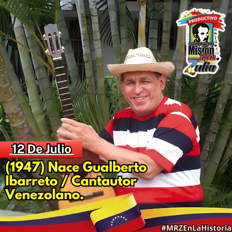 #Efemérides //Nace Gualberto Ibarreto, uno de los más destacados intérpretes de la música tradicional venezolana, nació el 12 de Julio de 1947 en la población de El Pilar, Estado Sucre. <a href="/_LaAvanzadora/">Yelitze Santaella</a> <a href="/PoetaLaya/">Luis laya</a> <a href="/DraGerencia/">Dra Macri Alcalá</a>