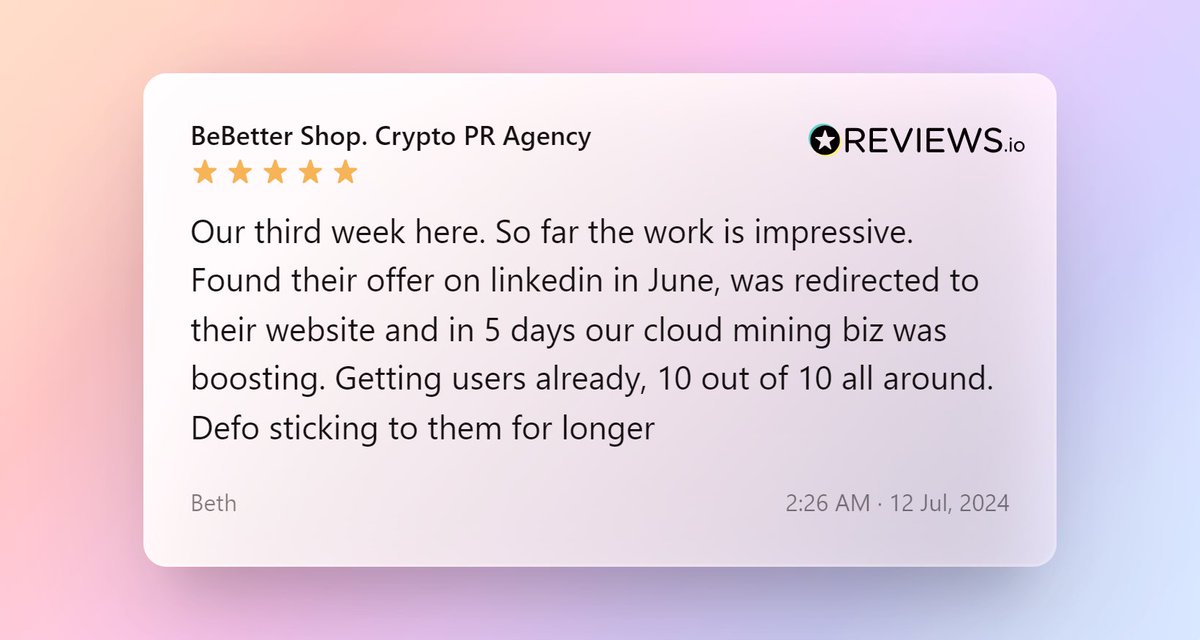 BeBetter_Shop's tweet photo. #customerreview #defi #ico #goodreputation #прокачкарепутации #повыситьуровеньдоверия #проверкарепутации #получитьлиды #криптотрейдинг #cloudmining #HYIP #cryptostartups #blockchain #Блокчейн #BlockchainBusiness #FintechStartupChallenge #fintechstartup #fintech https://t.co/jr5GZfpove