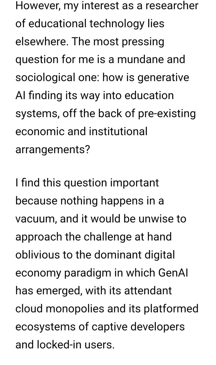 FerrarelliM's tweet image. Very interesting piece (as usual) by @carloper on the platform economy of GenAI and the value created by educators' &amp;amp; students' 'epistemological' free labour.
#PostdigitalLiteracies #PostdigitalPositionality #AlfabetismosPostdigitales
@SofiaScasserra
automatedonline.org/2024/07/12/the…