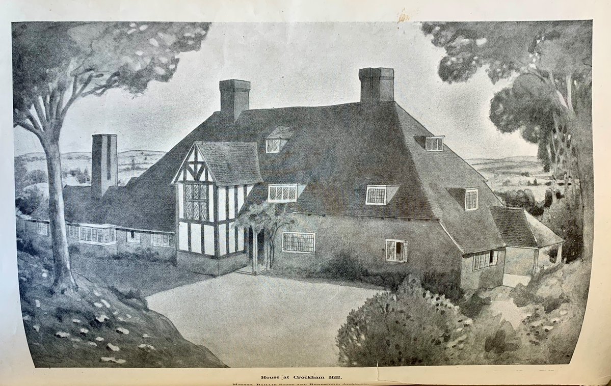 C20Society's tweet photo. NEWS // We're pleased that permission has been refused for the demolition of Orchard House in Crockham, Kent, following a strong objection by C20.

Designed 1924-26 by Mackay Hugh Baillie Scott, one of Britain's most prominent Arts & Crafts architects, it is a distinguished example of his Kentish Weald style dwelling.