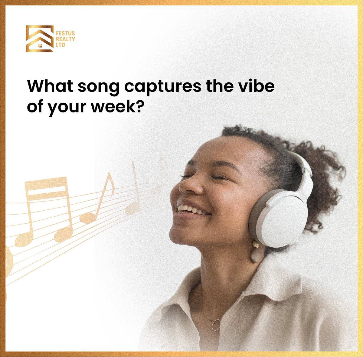 Festus_realty's tweet photo. Tell us, what song perfectly captures the vibe of your week? Is it a high-energy pop anthem for a productive burst, a chill acoustic track for a relaxing one, or maybe even a power ballad for those emotional moments?

#TGIF #Weekend https://t.co/spg4XFcTmD