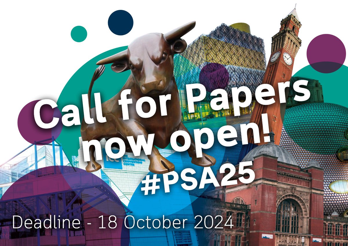 📢 Exciting news! The Call for Papers is NOW OPEN for our 75th Annual Conference, "What Next?" 🎉 

Join us at the University of Birmingham from 14-16 April 2025. Submit your abstracts from 12 July to 18 October. 

Don't miss out! #PSA25 #CallForPapers

psa.ac.uk/events/psa-ann…