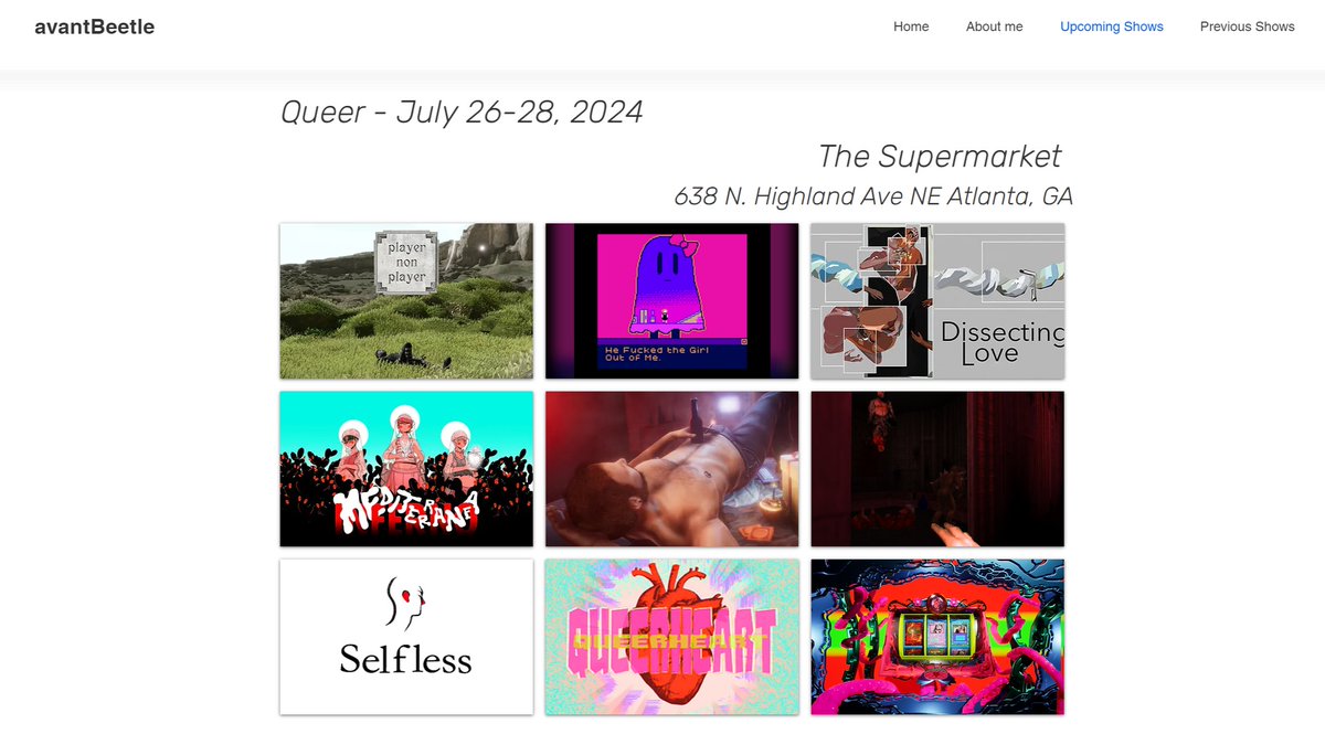 クィアゲームのショーケースイベントが今月アトランタで開催されるのですが、『彼は私の中の少女を犯し尽くした』のTaylor McCue氏や『メディテラネア・インフェルノ』のLorenzo Redaelli氏など、凄すぎるクリエイター陣が並んでいて絶句しそう…とんでもない企画になってます avantbeetle.com